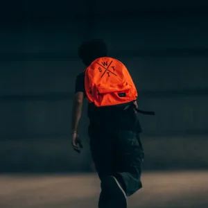 Grand Sac à dos Jawstwo - Orange Fluo Carbone