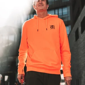 Sweat Hoodie Spray-S - Orange Fluo