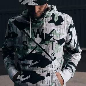 Sweat à capuche Spray - Imprimé Vert Sauge