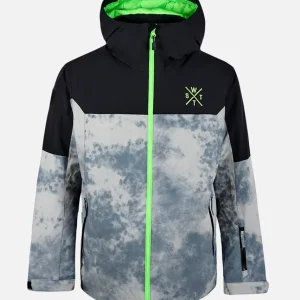 Veste de ski X-Gamma - Gris Tie and Dye et Vert Fluo