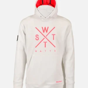 Sweat polaire X-Track - Blanc & Rose Fluo
