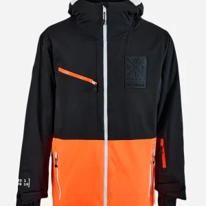 Veste de ski X-Temper junior  - Noir et Orange fluo