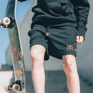 Short Venice Junior - Noir et Orange Fluo