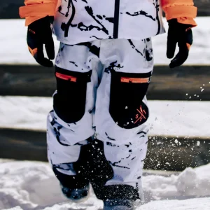 Pantalon de ski junior X-JIB - Camouflage Blanc