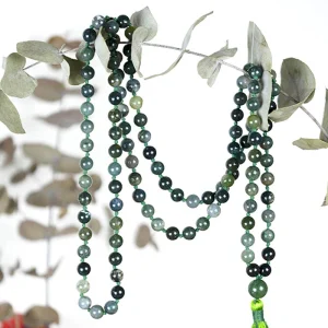 Collier Mala Agathe mousse 108 perles AA 8mm