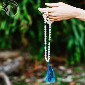 Collier mala Pierre de lune - Apatite - 108 perles 8mm AA