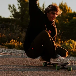 Sweat Hoodie Spray-S - Noir et Orange Fluo