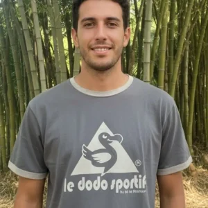 T-shirt gris col beige