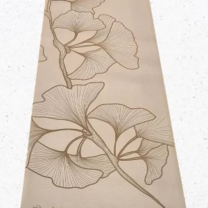 Tapis de yoga antidérapant caoutchouc PU - Elévation beige