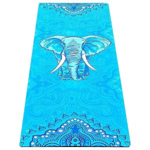 Tapis de yoga 5mm -Postures confort - Eléphant bleu