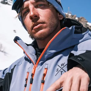 Veste de ski X-Blow - Bleu Gris