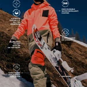 Veste de ski XMOTION - Corail Fluo