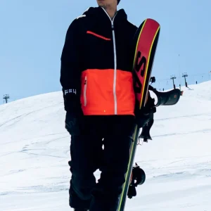 Veste de ski X-Temper - Noir et Orange Fluo