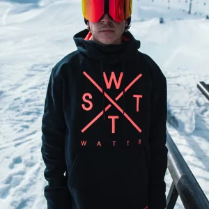 Sweat polaire X-Track - Noir & Orange Fluo