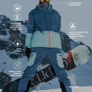 Veste de ski X-Wire - Bleu Gris