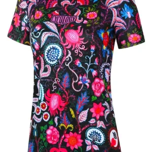 T-SHIRT TECHNIQUE FEMME - SECRET GARDEN BLACK