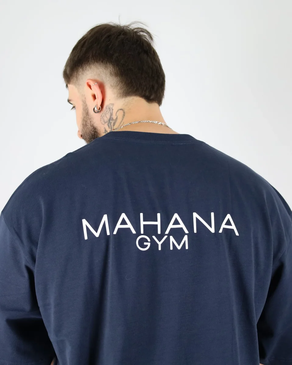 T-SHIRT OVERSIZE UNISEXE BLEU MARINE – Image 4